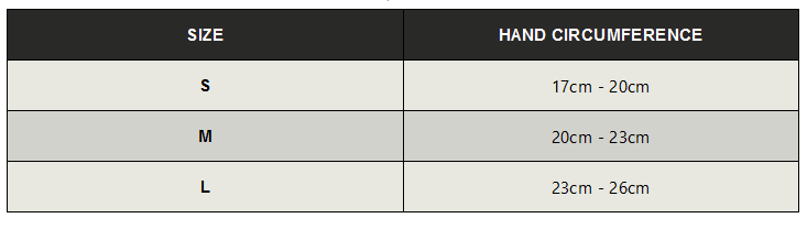 HUUB SWIM GLOVES 24 0 Size Chart
